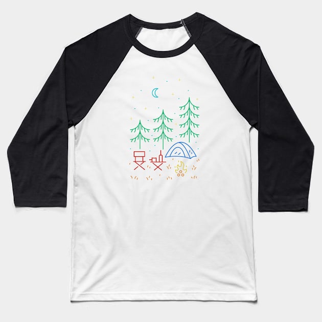 Camp Life Baseball T-Shirt by polkamdesign